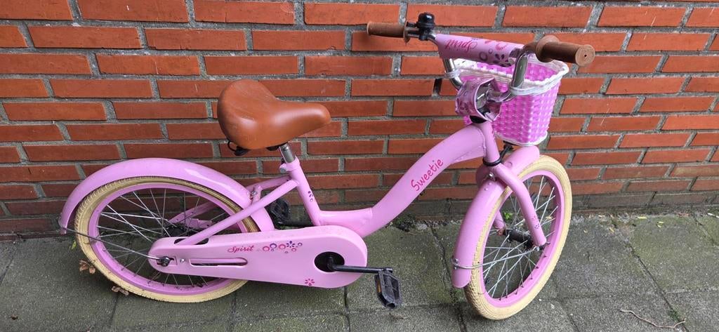 Roze kinderfiets Spirit Sweetie 16 inch, Ophalen of Verzenden, Gebruikt, 16 tot 20 inch