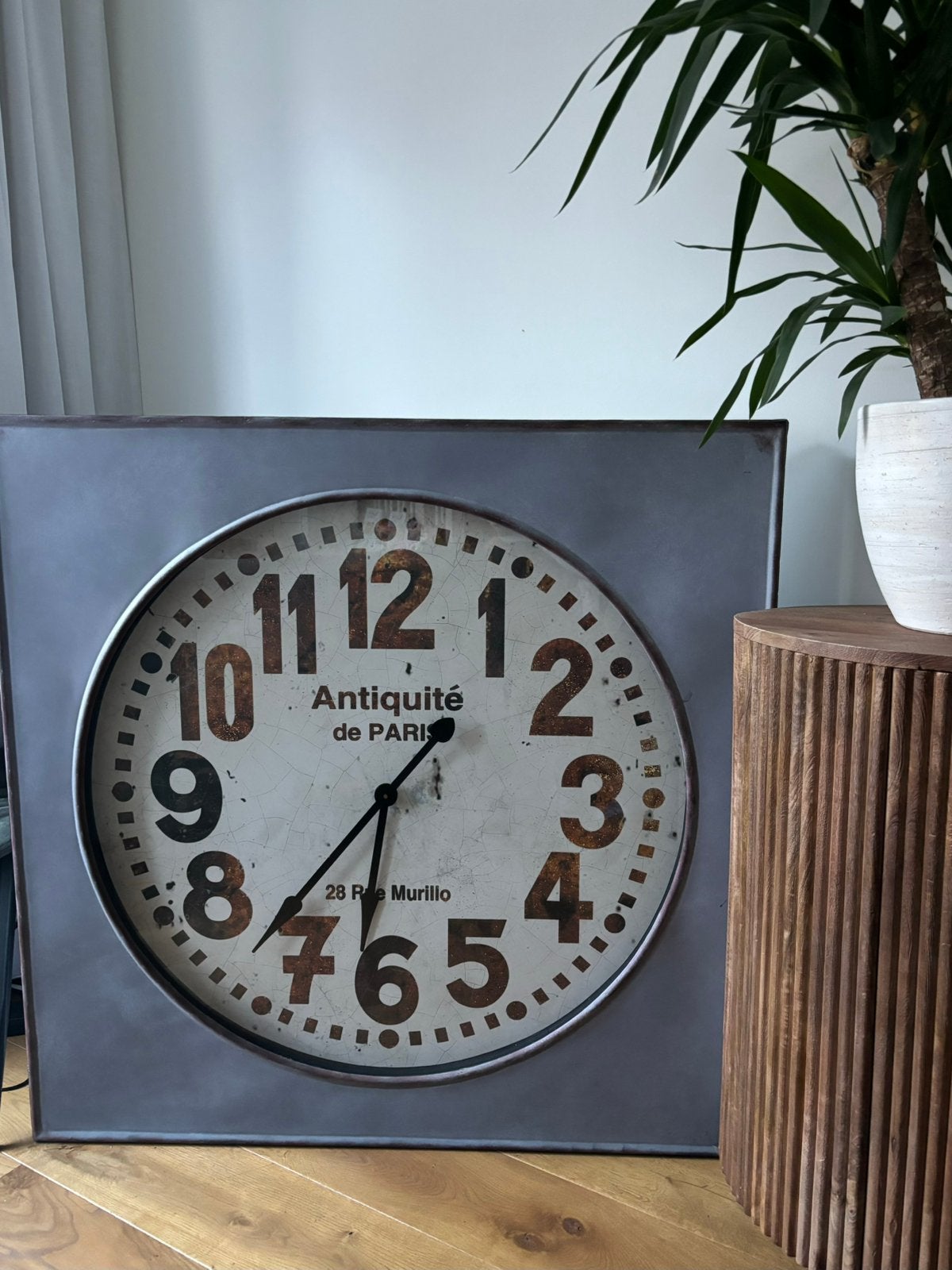 Grote Wandklok by Rootsman brand, Ophalen, Zo goed als nieuw, Wandklok