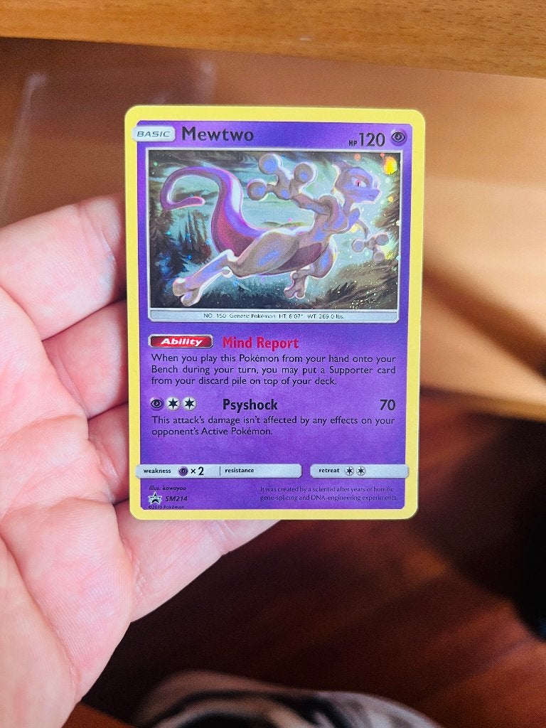 Mewtwo SM214 Holo Promo Sun & Moon SM Pokemon, Verzenden, Zo goed als nieuw, Losse kaart, Foil