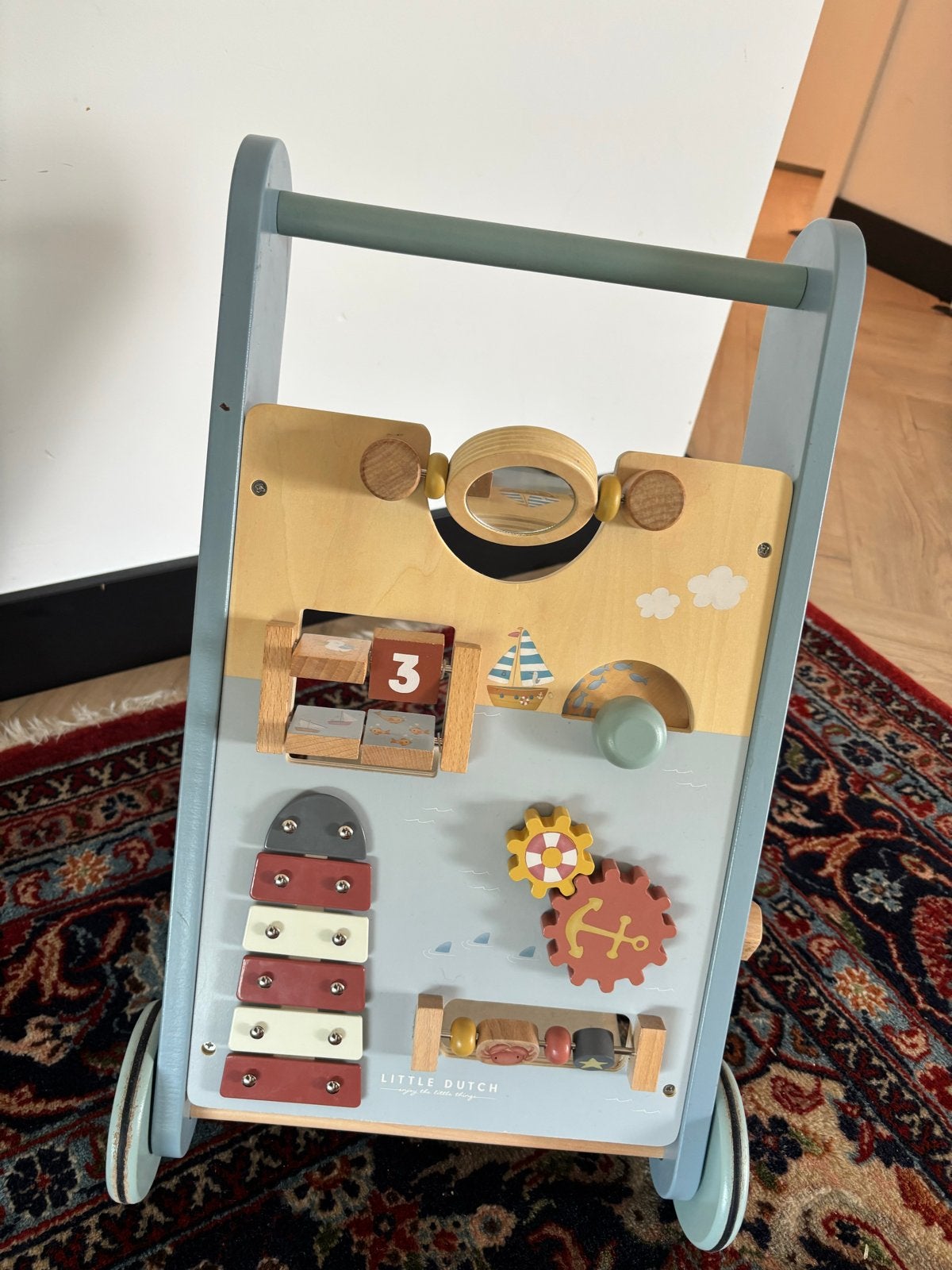 Little Dutch Houten Loopwagen met Activiteiten, Ophalen of Verzenden, Gebruikt, Overige typen, Met wieltjes
