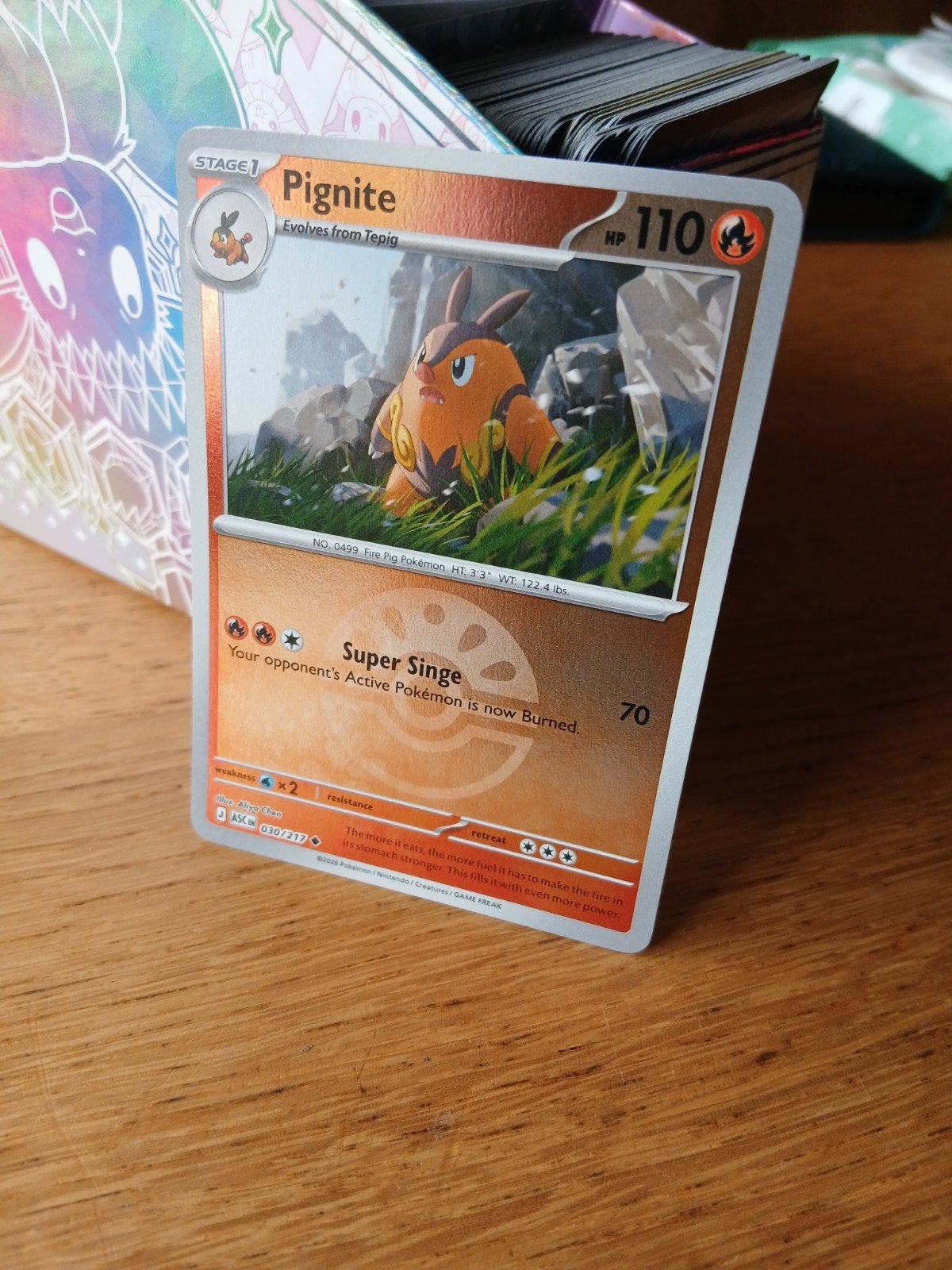 Pignite Pokémon Kaart - Stage 1, HP 110, Ophalen of Verzenden, Zo goed als nieuw, Losse kaart