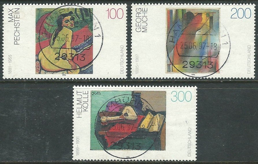 DUITSLAND 1996 Schilderijen, Michel: 1843-45, gestempeld., Verzenden, BRD, Gestempeld