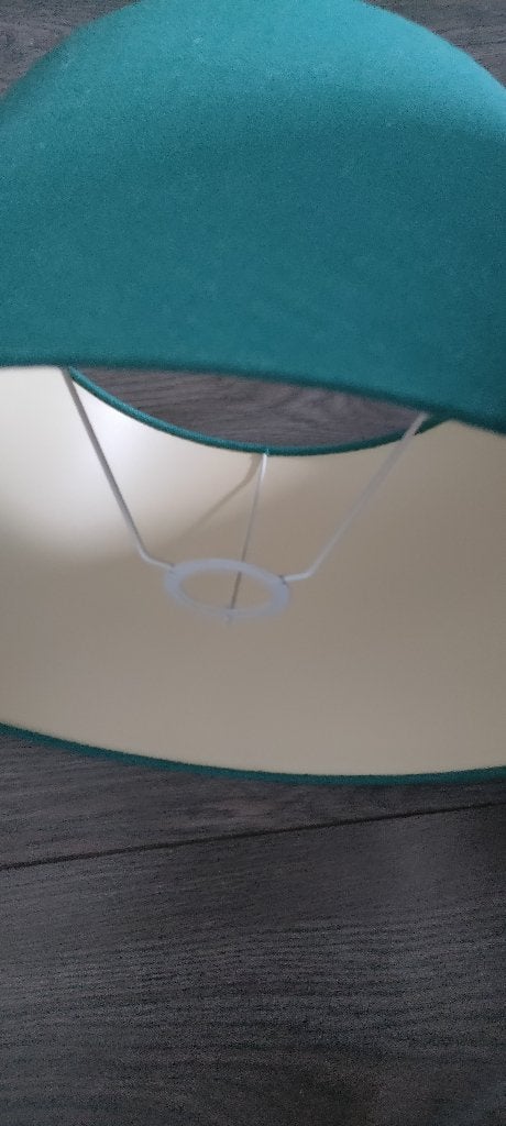 Turquoise lampenkap, Rond, Textiel, 40 cm, Ophalen