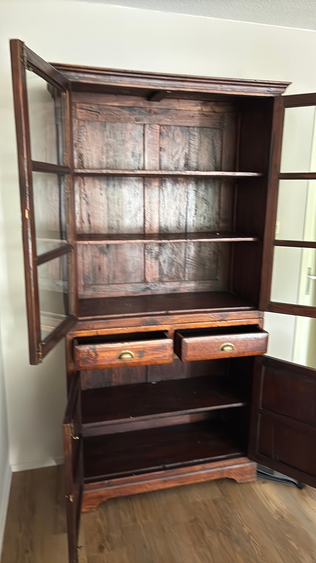 Houten kast, Ophalen, Gebruikt, 200 cm of meer, Warm landelijk