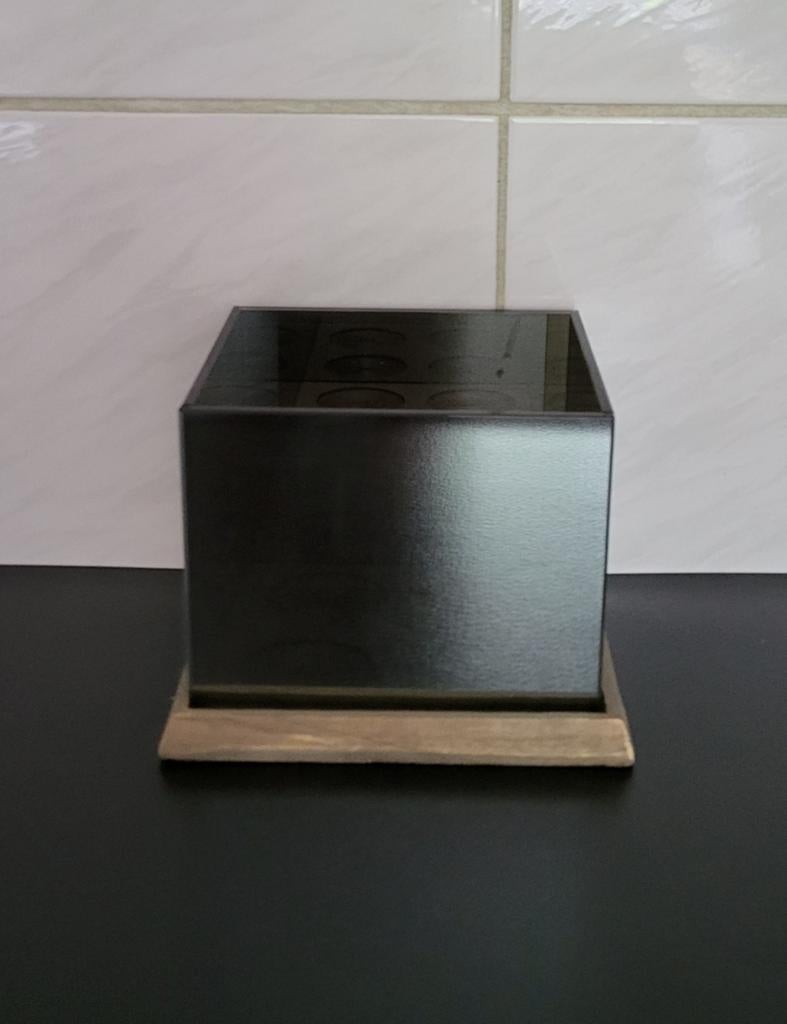 Waxine lichtjes kubus met spiegel effect, Ophalen, Zo goed als nieuw, Overige materialen, Minder dan 25 cm