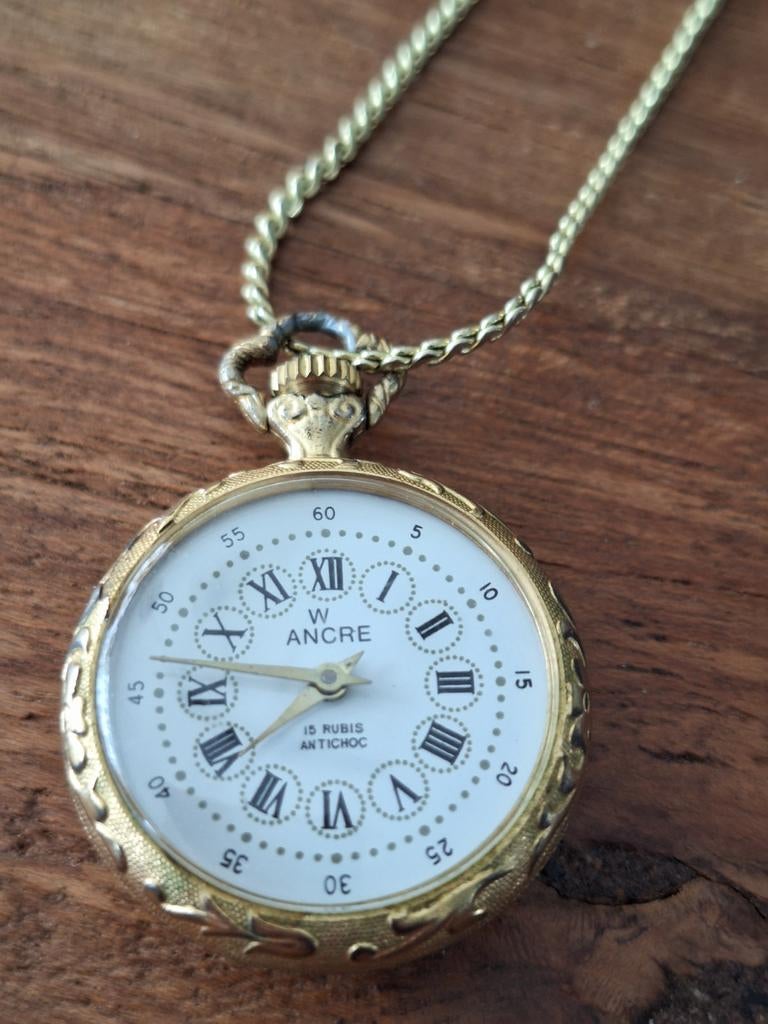 Vintage Ancre zakhorloge, klein formaat. Loopt, netjes., Sieraden, Tassen en Uiterlijk, Horloges | Antiek, Ophalen of Verzenden