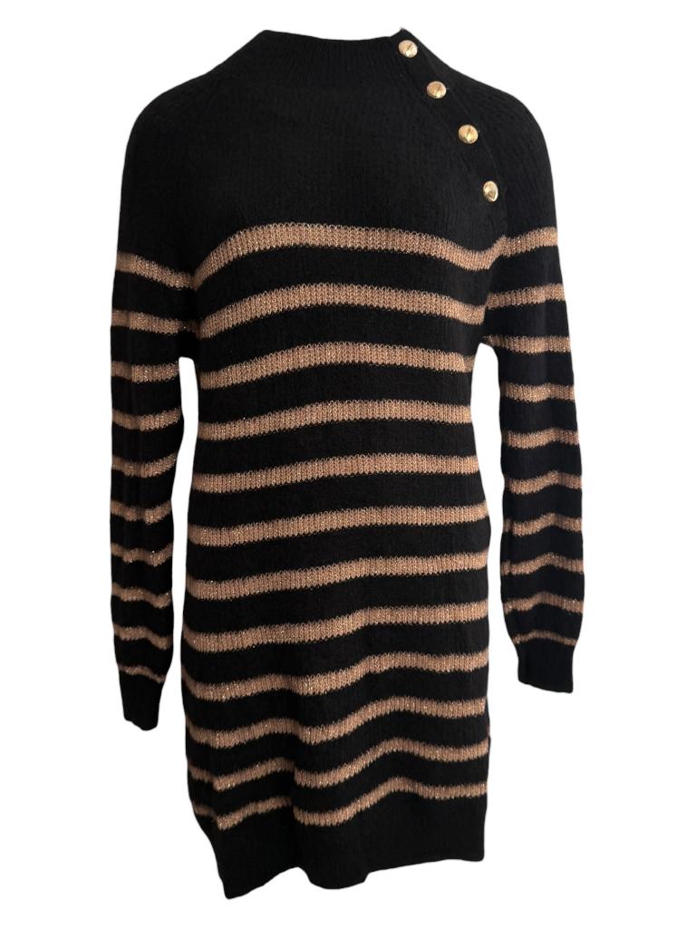Sezane jurk S, Kleding | Dames, Jurken, Zo goed als nieuw, Zwart, Onder de knie, Ophalen of Verzenden