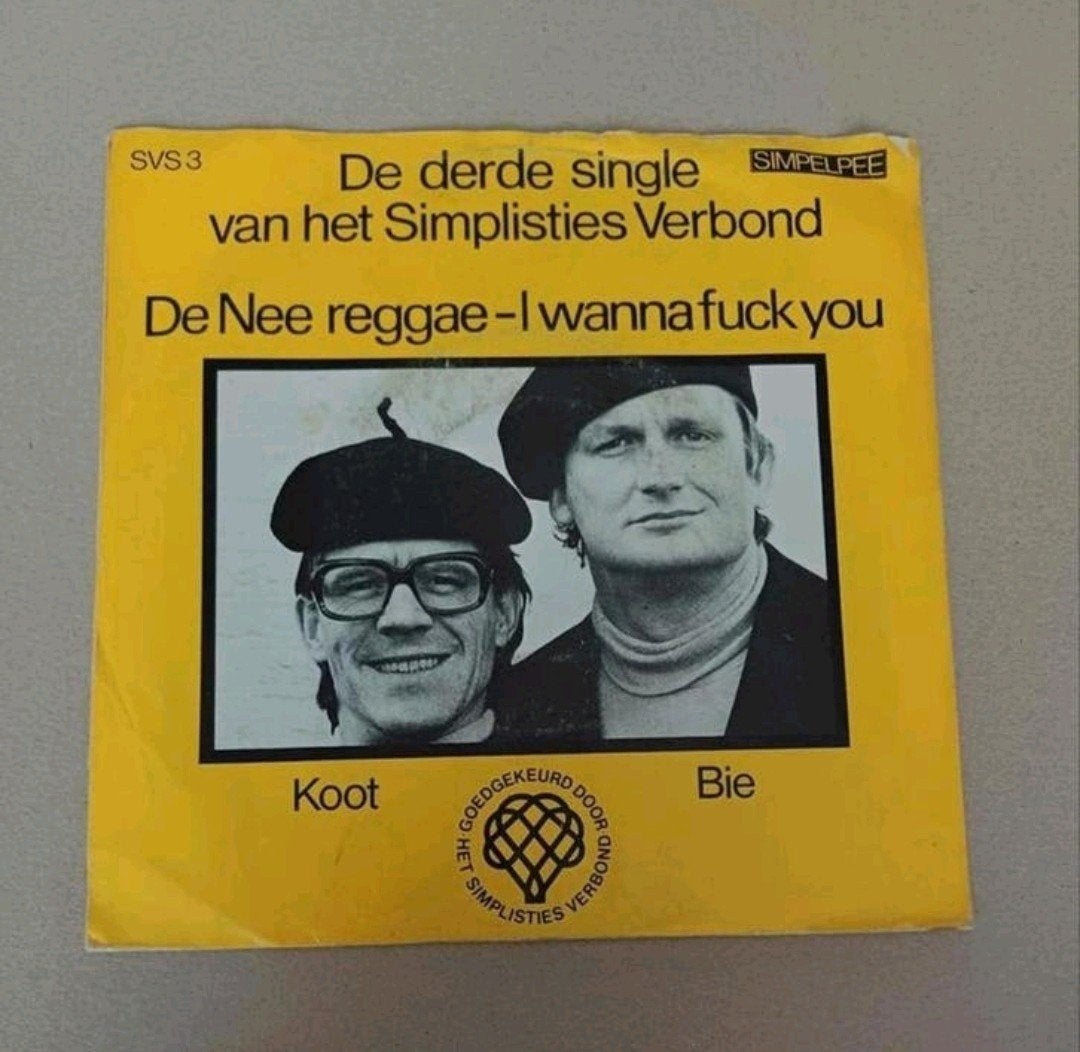 Simplistisch Verbond  - De Nee Reggae / I Wanna Fuck You, Cd's en Dvd's, Gebruikt, 7 inch, Ophalen of Verzenden, Beschermende buitenhoes