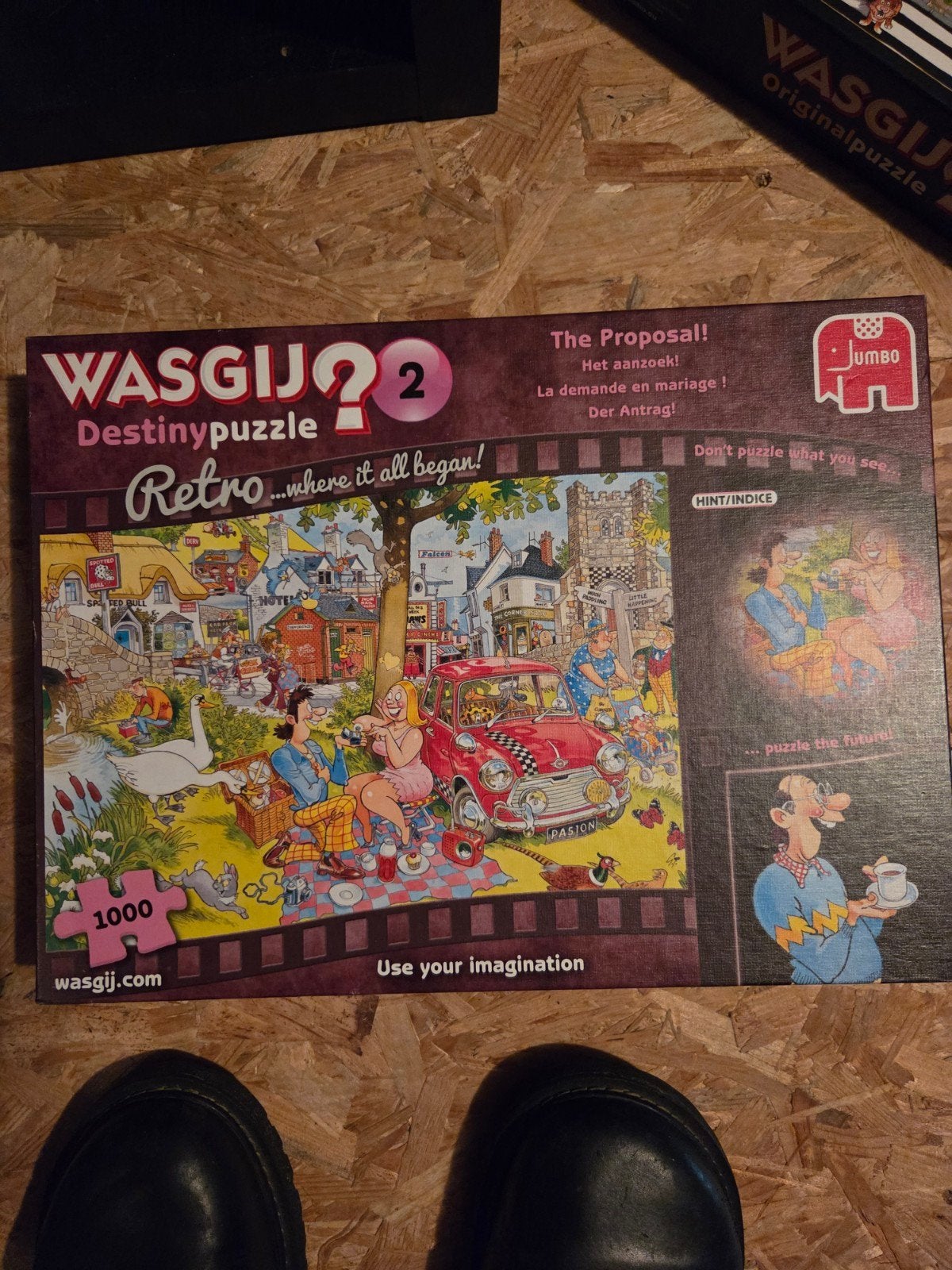 Wasgij Destiny Puzzel 2 Retro - The Proposal! 1000 stukjes, Ophalen of Verzenden, 500 t/m 1500 stukjes, Gebruikt, Legpuzzel