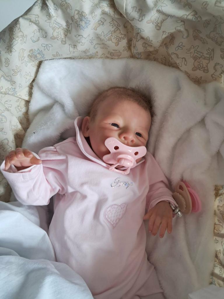 Te koop zeer mooie reborn met certificaat 250 euro te koop v, Ophalen of Verzenden, Zo goed als nieuw, Pop