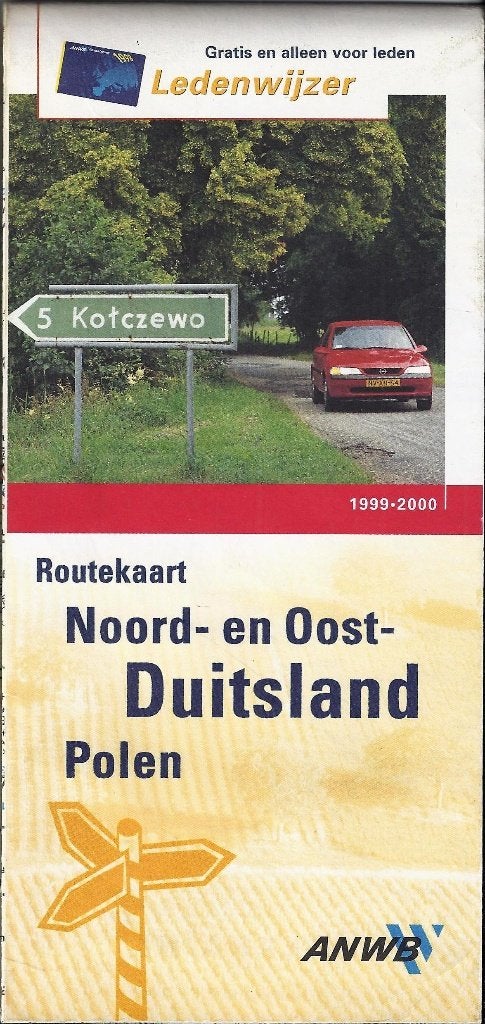 Pl524 plattegrond anwb duitsland-noord,oost en polen, Gelezen, Ophalen of Verzenden, Landkaart, Duitsland