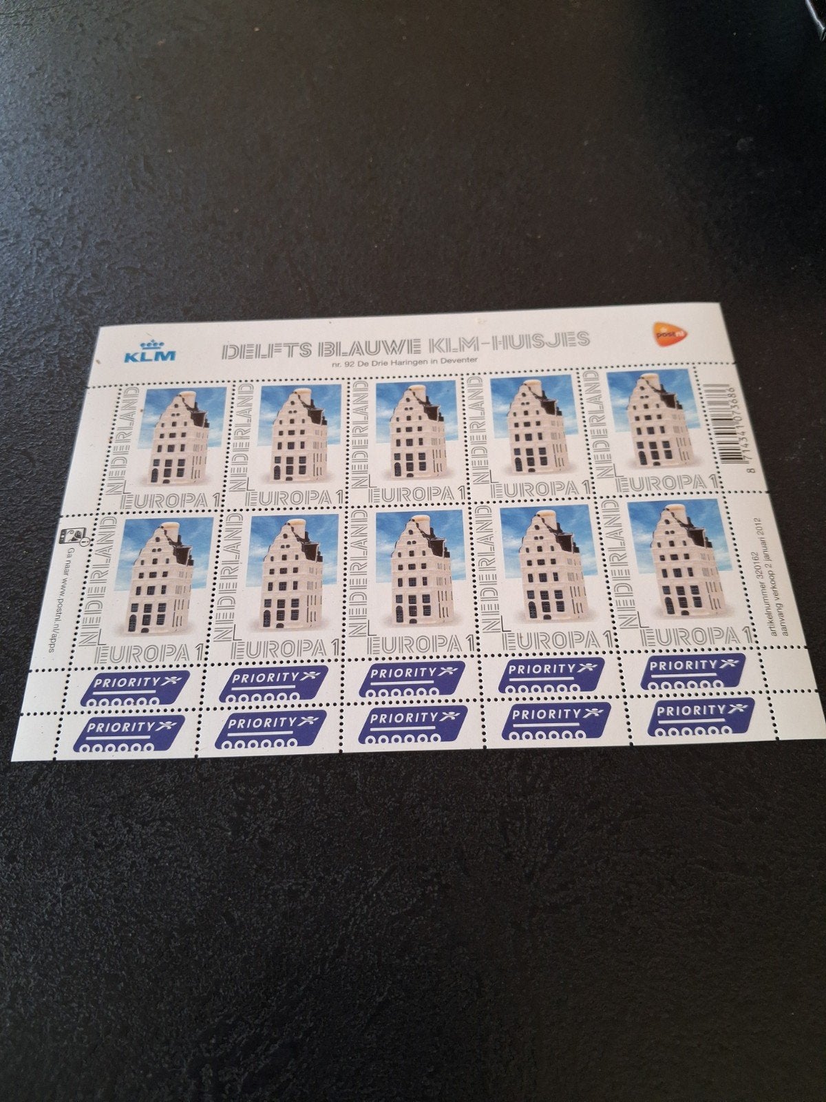 Postzegels Delfts Blauwe KLM-Huisjes (2 vellen), Ophalen of Verzenden, Na 1940, Postfris