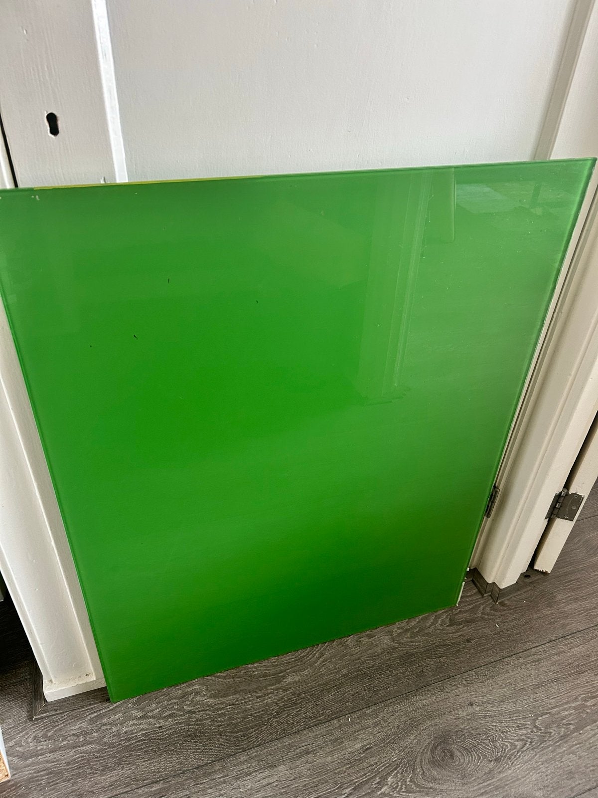 Groene glazen spatscherm gehard glas (2 stuks), Huis en Inrichting, Ophalen, Gebruikt, 50 tot 100 cm, Minder dan 100 cm