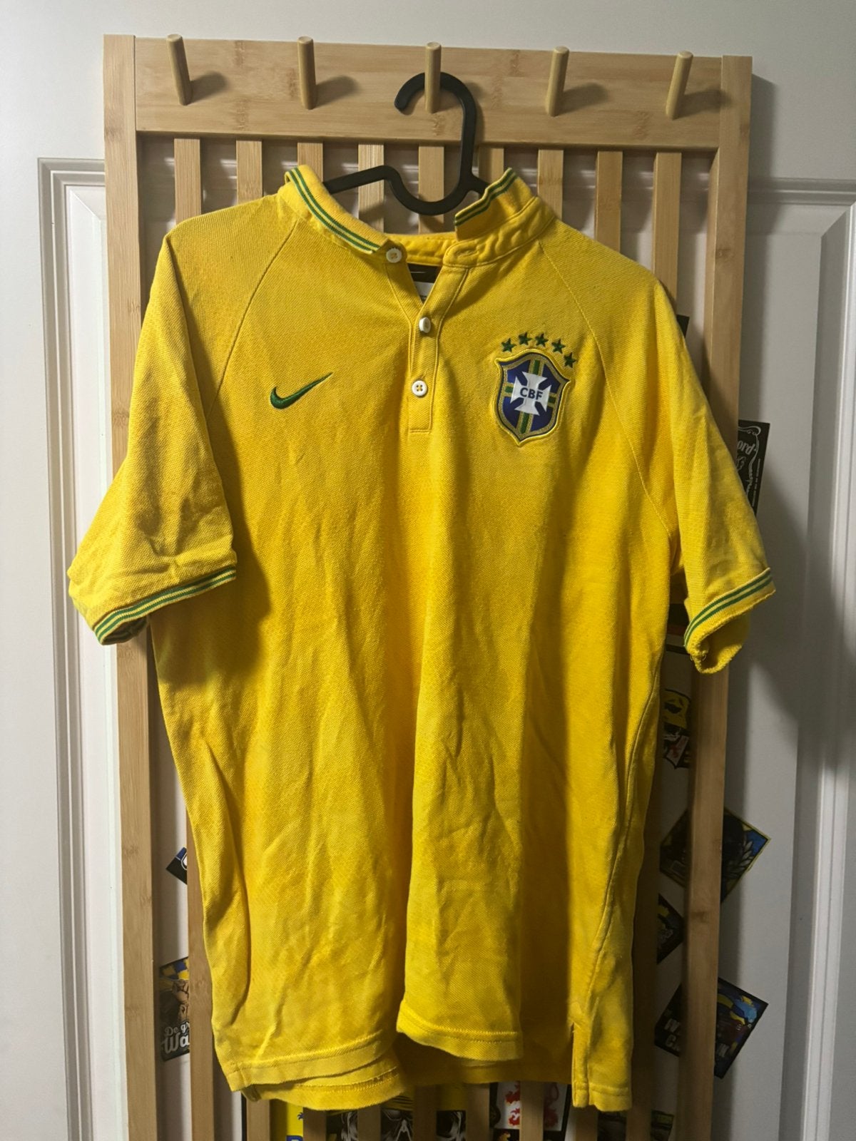 Polo Shirt Nike Brazilië CBF Jersey, Ophalen of Verzenden, Zo goed als nieuw, Geel