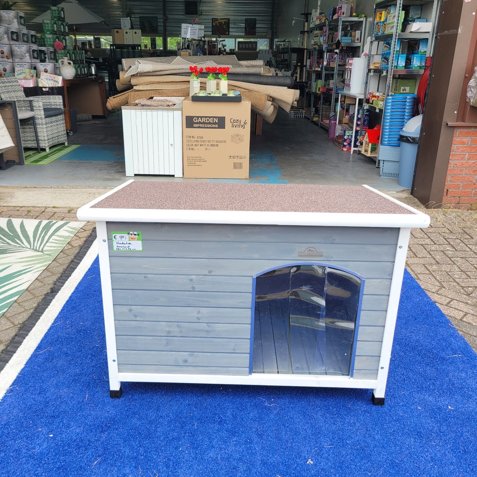 Hondenhok nieuw vurenhout grijs 79x116x83, Ophalen, 110 cm of meer, 65 tot 100 cm, Nb