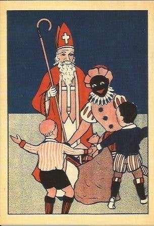 Dansen bij Sinterklaas prentbriefkaart [C9624], Ophalen of Verzenden, 1980 tot heden, Ongelopen, Voertuig