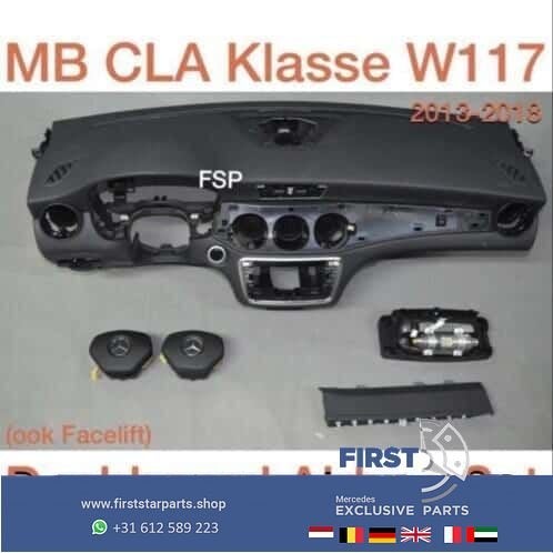 W117 CLA dashboard airbagset Mercedes 2013-2018 2x airbag, Gebruikt, -, Ophalen of Verzenden, -