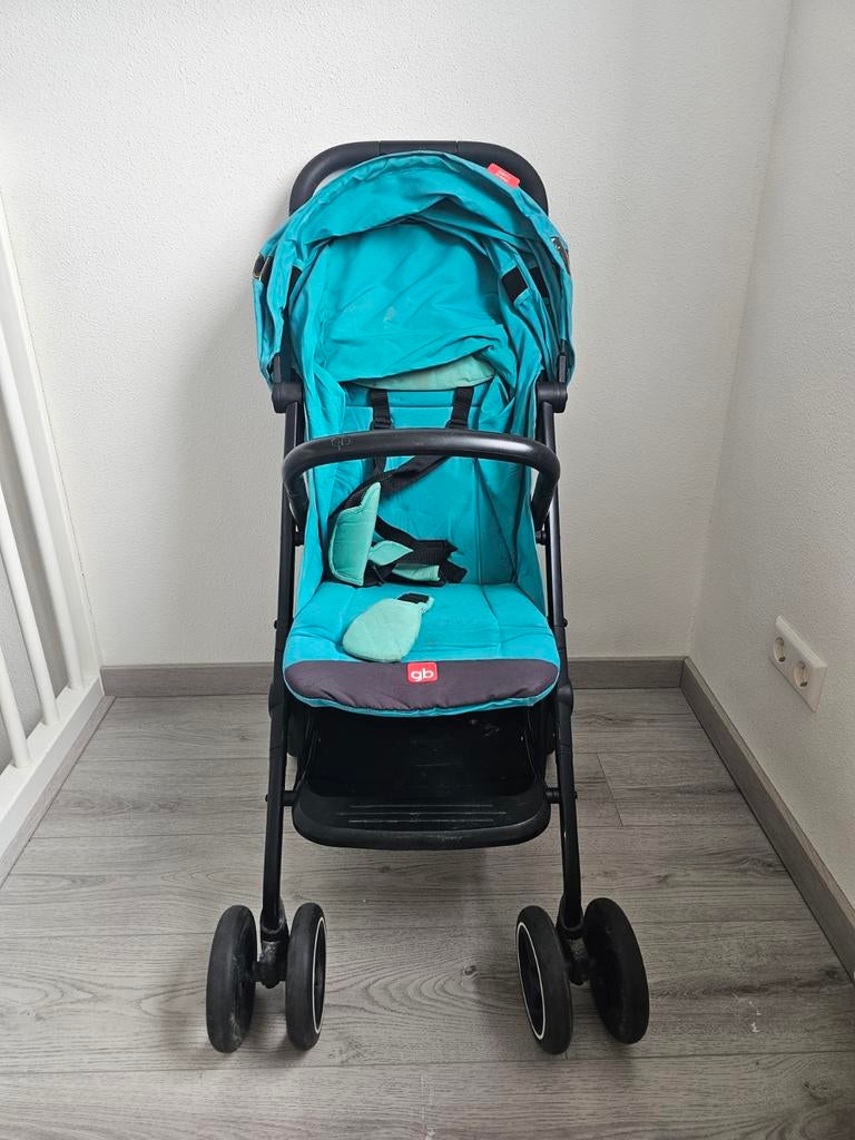 GB Pockit+ All-City Buggy - Turquoise, Kinderen en Baby's, Buggy's, Ophalen of Verzenden, Gebruikt, Overige merken, Verstelbare rugleuning