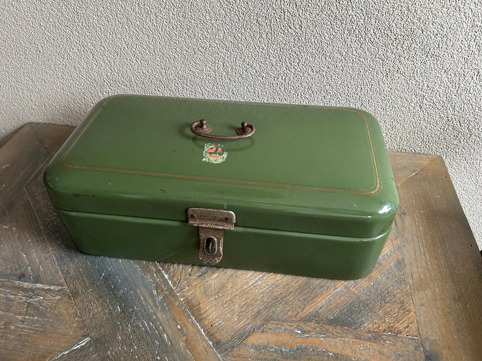 Vintage Broodbak Groen Emaille - Nostalgische Keuken, Ophalen of Verzenden