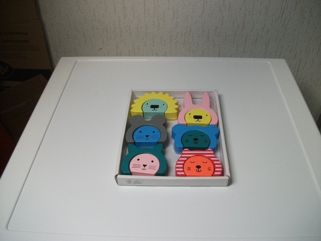 Houten puzzel dieren hoofdjes Hema, Ophalen of Verzenden, Gebruikt