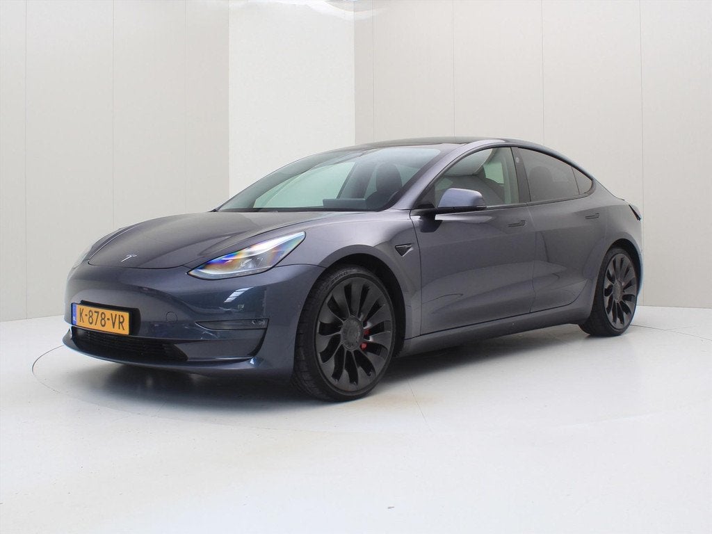 Tesla Model 3 Performance AWD 486pk 75 kWh 89.1% SoH FACELIF, Auto's, Automaat, Gebruikt, Zwart, Origineel Nederlands