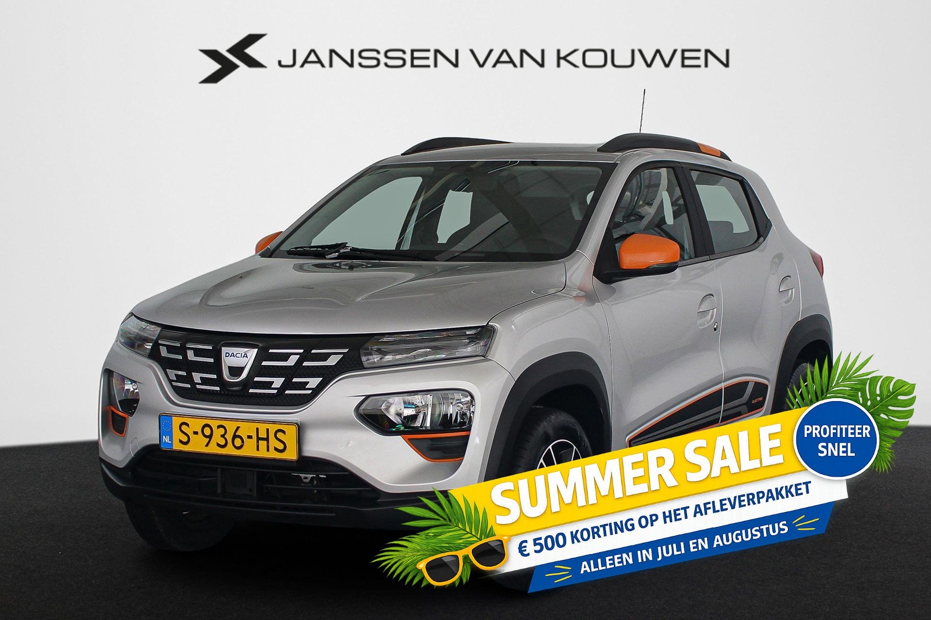 Dacia Spring Comfort Plus 27 kWh Apple CarPlay Achteruitrijc, Gebruikt, Leder en Stof, Zilver of Grijs, Te koop