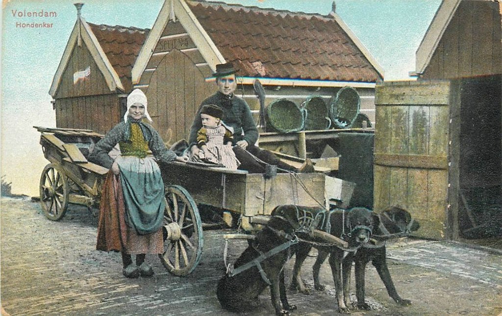 702-007-049 Volendam Hondenkar, Verzenden, Voor 1920, Noord-Holland