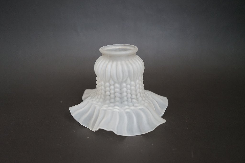 vintage rok lampenkap ruffle petticoat mat satijn glas, Gebruikt, Ophalen of Verzenden, Glas, Overige vormen
