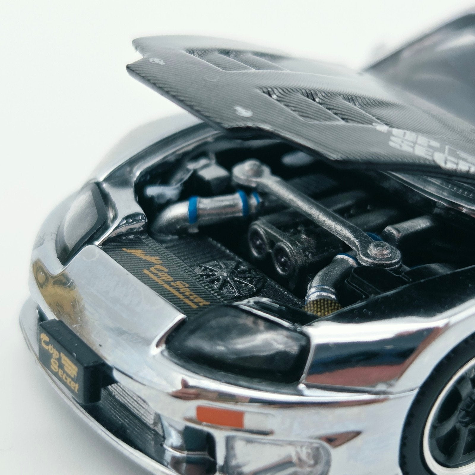 Pop Race – Top Secret GT300, silver chrome, Hobby en Vrije tijd, Mymodelcar@outlook.com, Auto, Ophalen of Verzenden, Pop Race