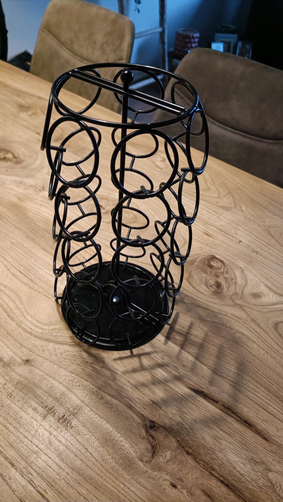 Zwart metalen koffiecuphouder voor Dolce Gusto cups, Ophalen of Verzenden, Gebruikt