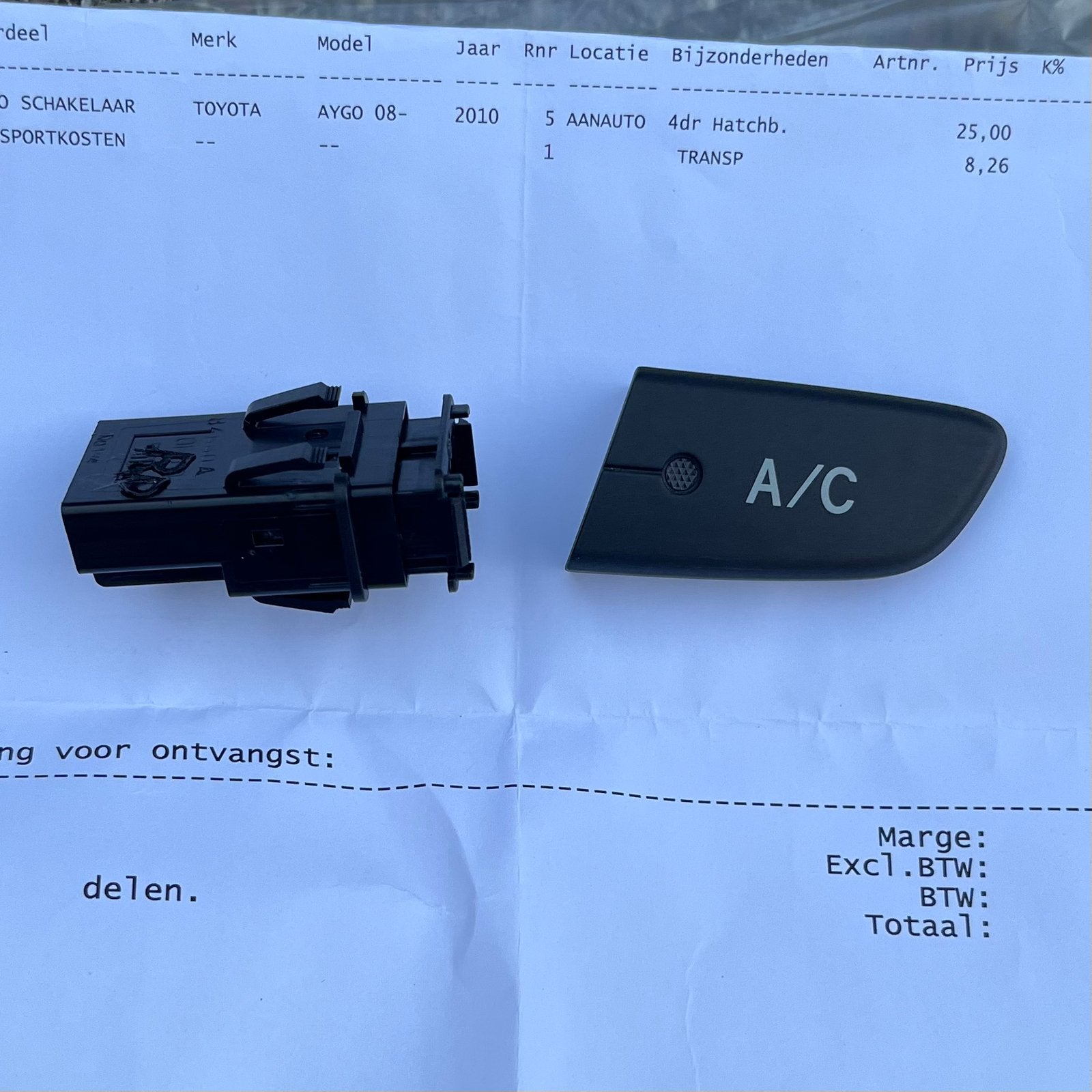 Nieuw -  Airco schakelaar knop schakelmechanisme Aygo C1 107, Auto diversen, Dakdragers, Ophalen of Verzenden, Nieuw