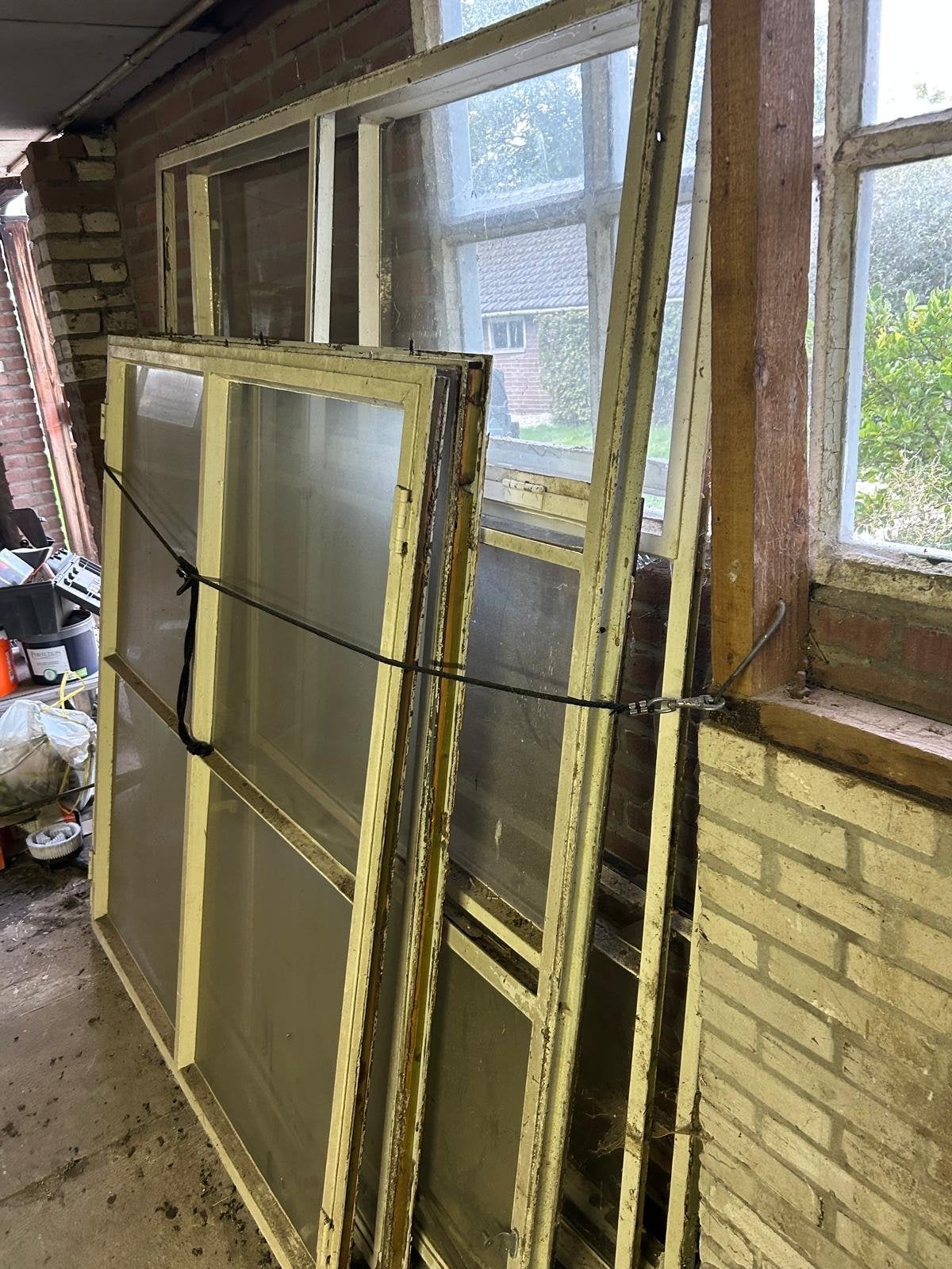 Voor de liefhebber: Oude stalen ramen met enkel glas, Ophalen, Gebruikt, Gevelraam of Ruit, 160 cm of meer