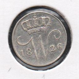 Zilveren 5 Cent 1826 Koning Willem 1 Nette Munt (130), Zilver, Ophalen of Verzenden, Koning Willem I, Losse munt