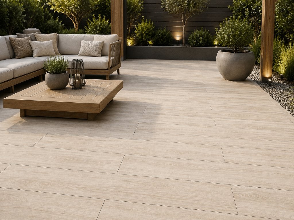 Kayu La Risa 120x30x2 cm – Keramische tegel met Houtlook, Tuin en Terras, Tegels en Klinkers, Ophalen, Keramiek, Nieuw, 10 m² of meer
