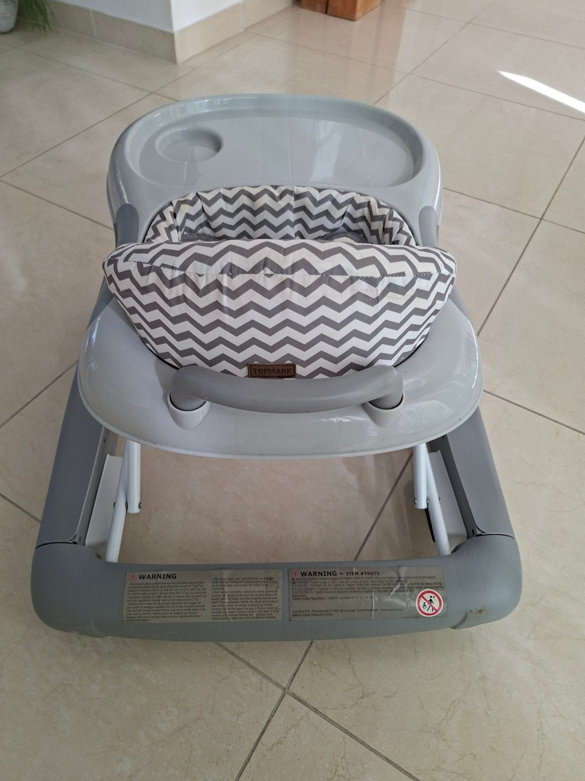Babywalker / Loopstoel - Grijs met zigzag patroon, Ophalen