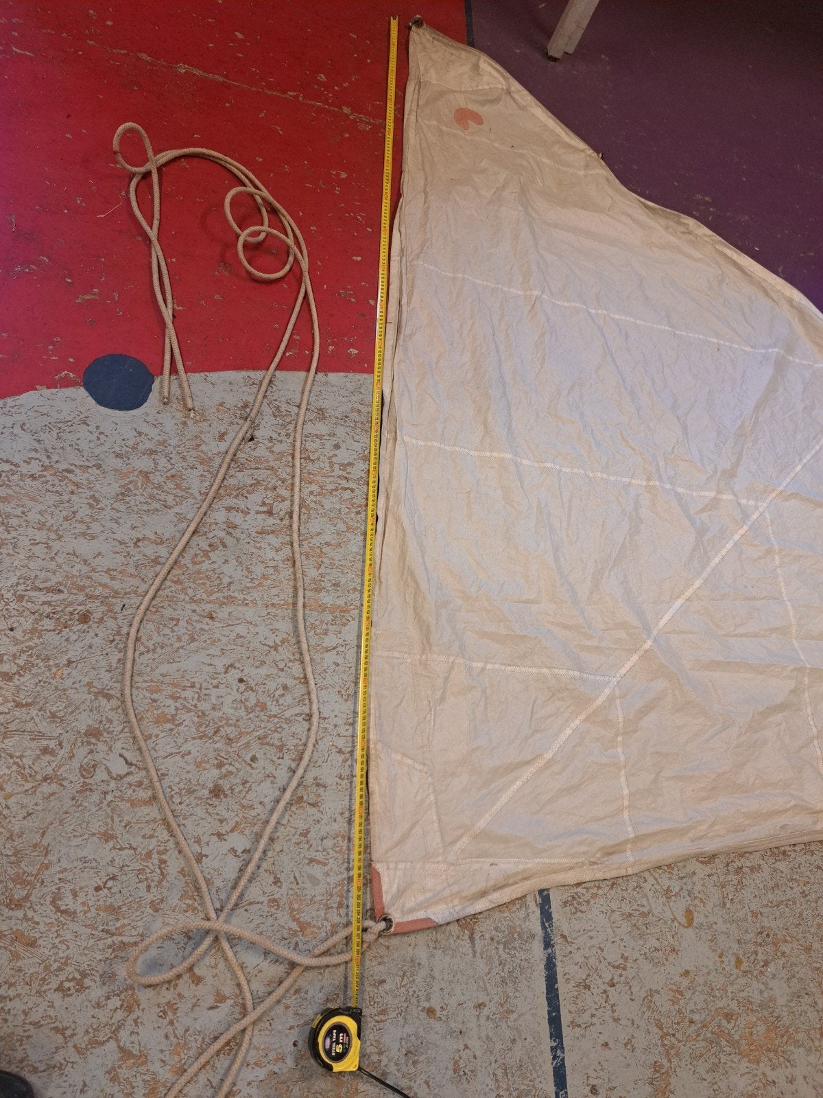 Fok voor kleine boot, ruim 4 m² ( 4m x 2.1m), Watersport en Boten, Zeilen en Zeiltoebehoren, Gebruikt, Ophalen of Verzenden, 3 tot 6 meter