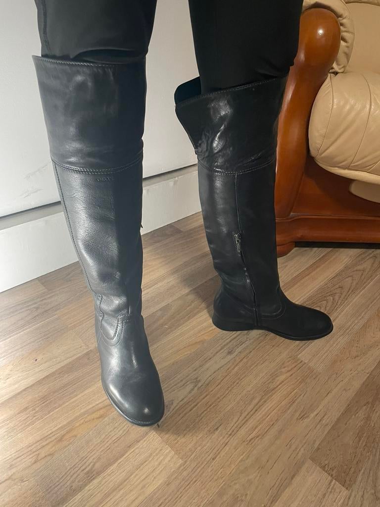 Geox Respira Knee High Equesterian Casual Riding Boots 38, Hoge laarzen, Zwart, Ophalen of Verzenden, Zo goed als nieuw