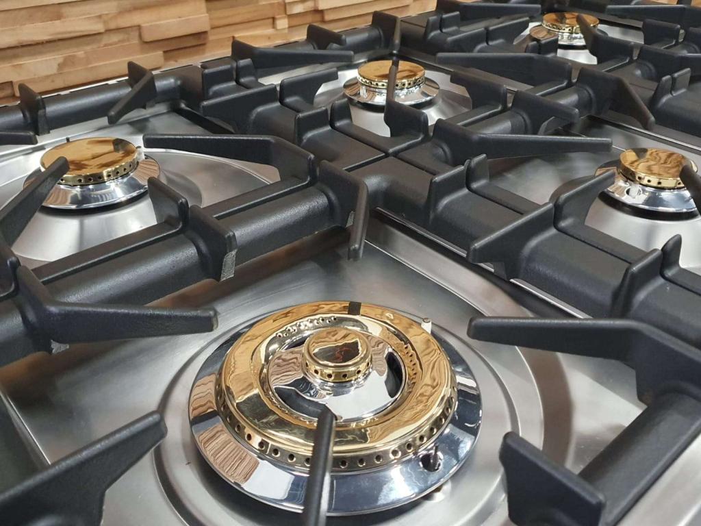 🔥Luxe Boretti Fornuis 100cm antraciet + rvs 6 pits 2 ovens, Witgoed en Apparatuur, Fornuizen, Niet ingevuld, 60 cm of meer, Niet ingevuld
