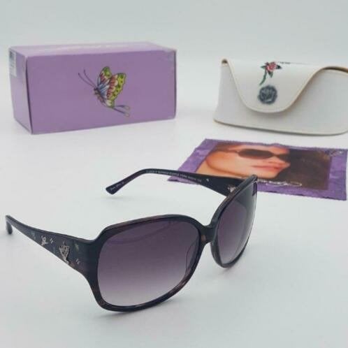 Zonnebril Ed Hardy Flock of Butterfly Purple Horn 60-14-130, Overige merken, Zonnebril, Overige kleuren, Nieuw