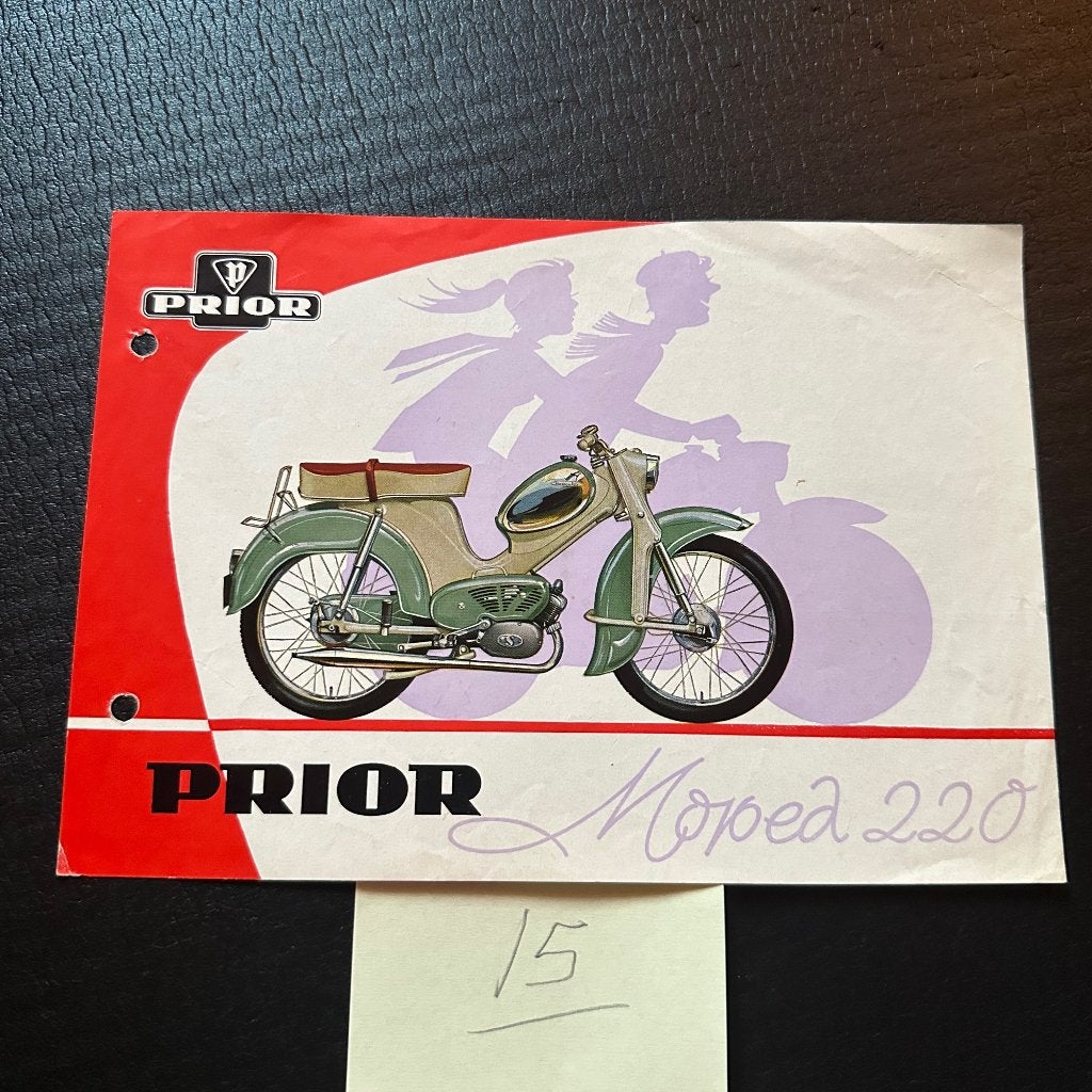 #15) PRIOR Moped 220 - 1961 - Bromfiets Folder, Boeken, Verzenden, Gelezen, Folder