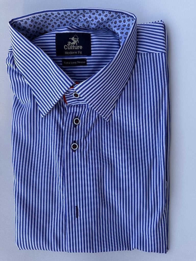 Goed als nieuw herenoverhemd, maat 3XL, extra lange mouwen., Onbekend, Blauw, Ophalen of Verzenden, Zo goed als nieuw
