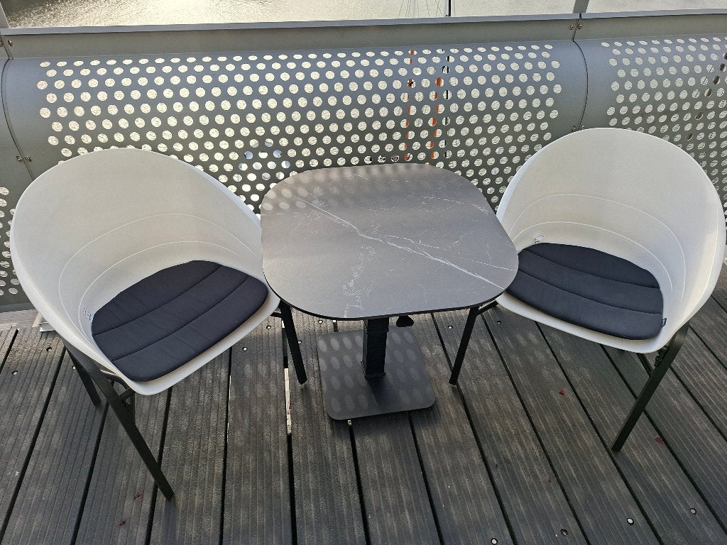 Terras set, Bijzettafel, Aluminium, Zo goed als nieuw, Loungeset