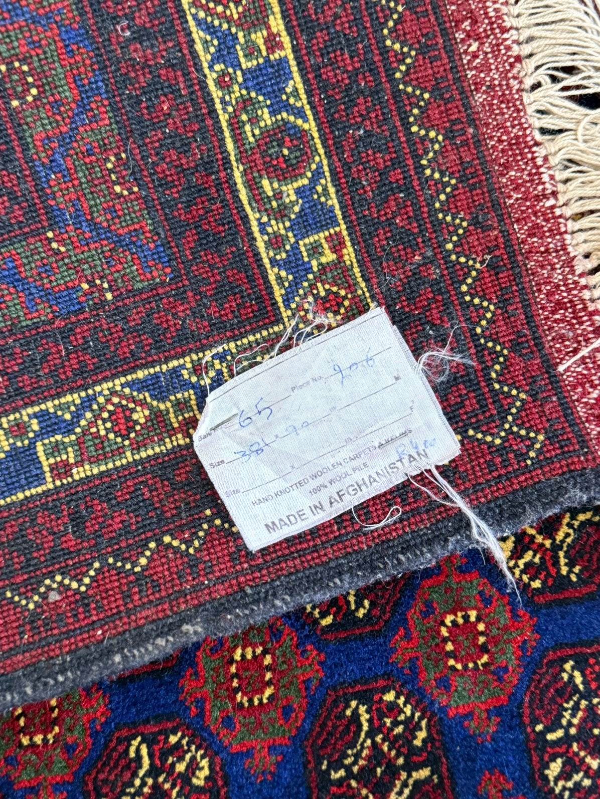 Afghaans tapijt, Huis en Inrichting, Blauw, Afghans, Rechthoekig, Nieuw