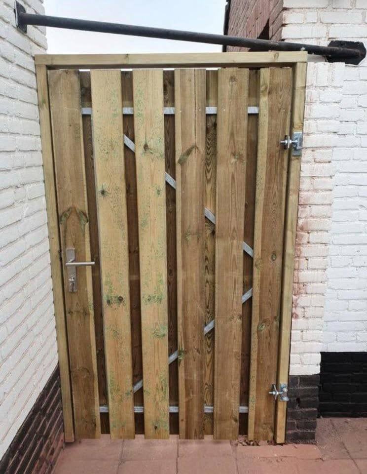 Tuindeuren in diverse maten v.a. 134,95, Ophalen, 150 tot 200 cm, Hout, 200 cm of meer