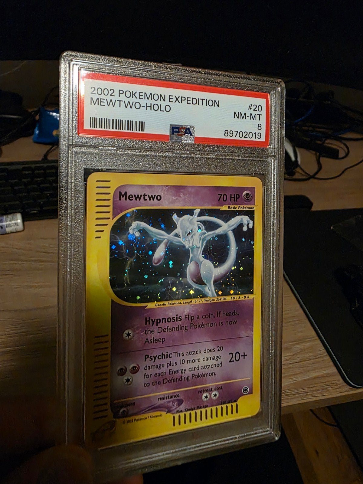 Mewtwo expedition holo PSA 8, Ophalen of Verzenden, Zo goed als nieuw