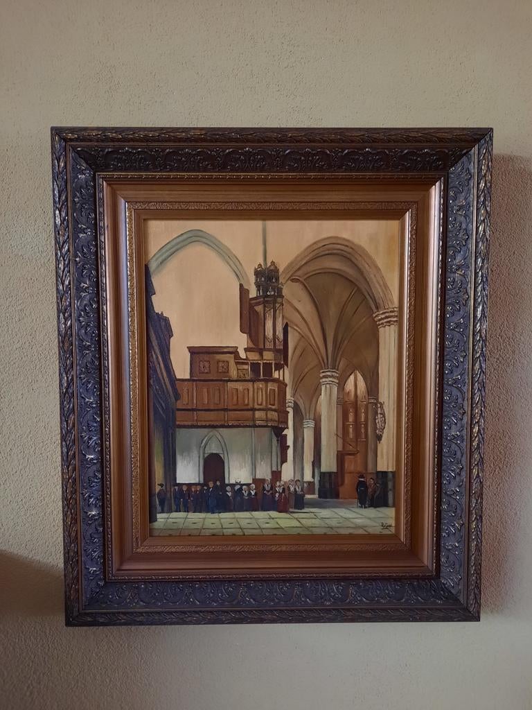 Schilderij R. v. Geel Amsterdam Transeptorgel Nieuwe Kerk, Ophalen of Verzenden