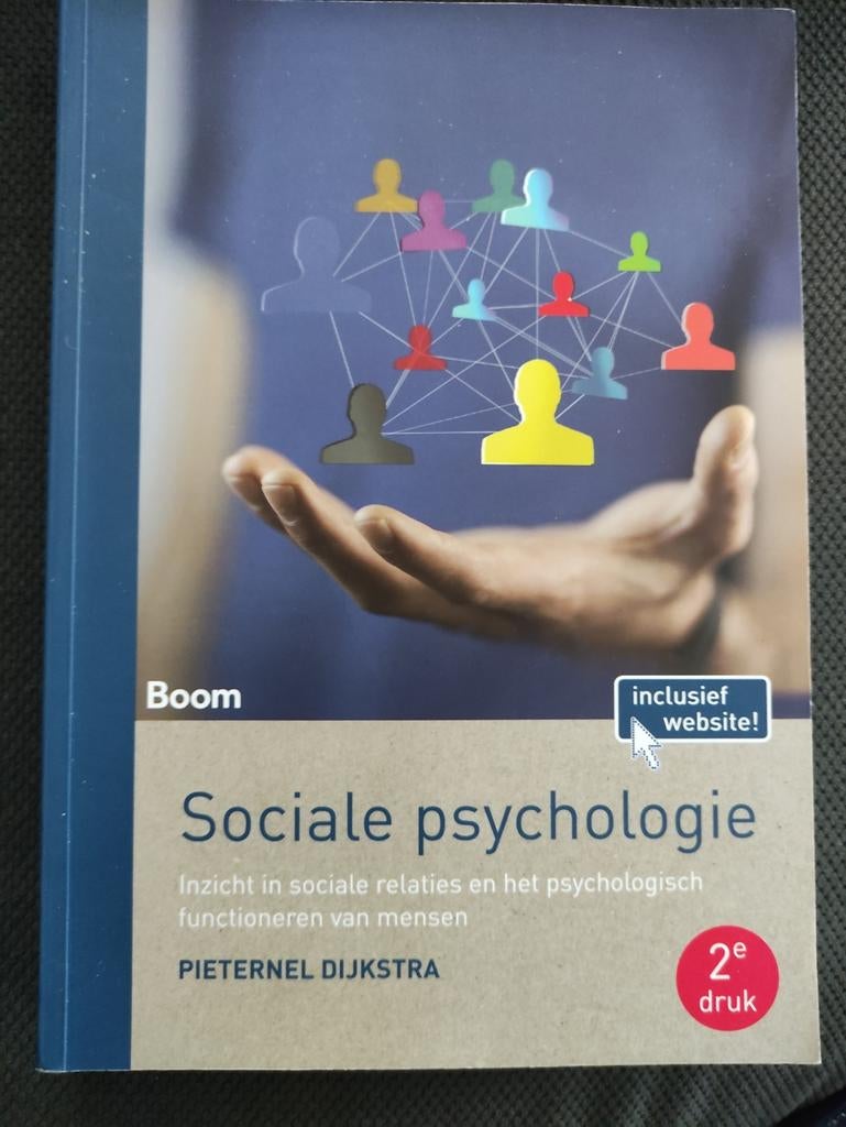 Sociale psychologie Pieternel Dijkstra 2e druk, Ophalen of Verzenden, Zo goed als nieuw, Sociale psychologie, Pieternel Dijkstra