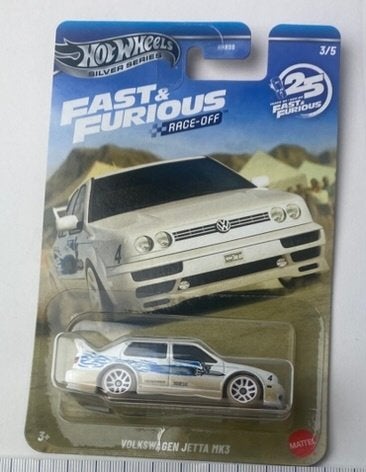 Hotwheels 1:64 Volkswagen Jetta Mk3, white/blue - Race Off, -, Nieuw, Ophalen of Verzenden, Hotwheels
