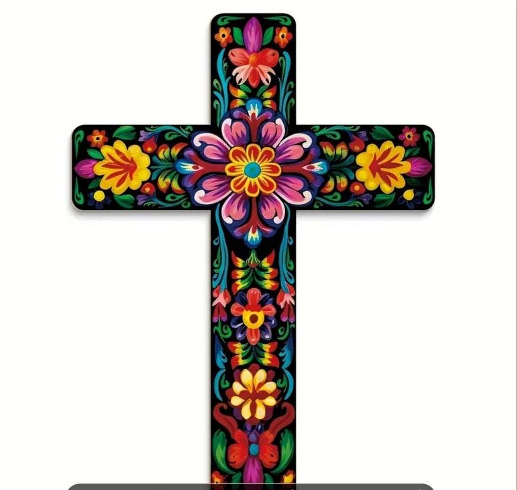 Heerlijk Kleurrijk Religieus Jezus Kruis van Hout, Antiek en Kunst, Ophalen of Verzenden