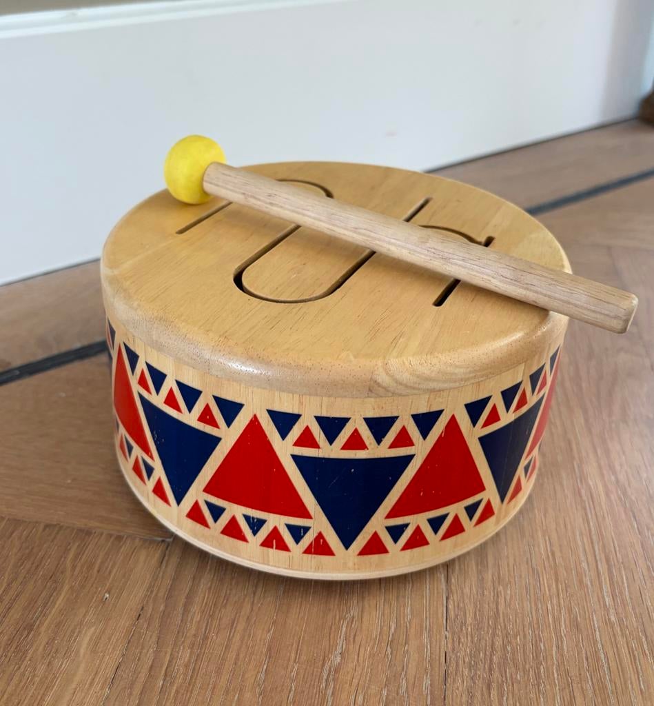 Houten trommel van PlanToys, Kinderen en Baby's, Speelgoed | Houten speelgoed, Ophalen, Zo goed als nieuw, Overige typen